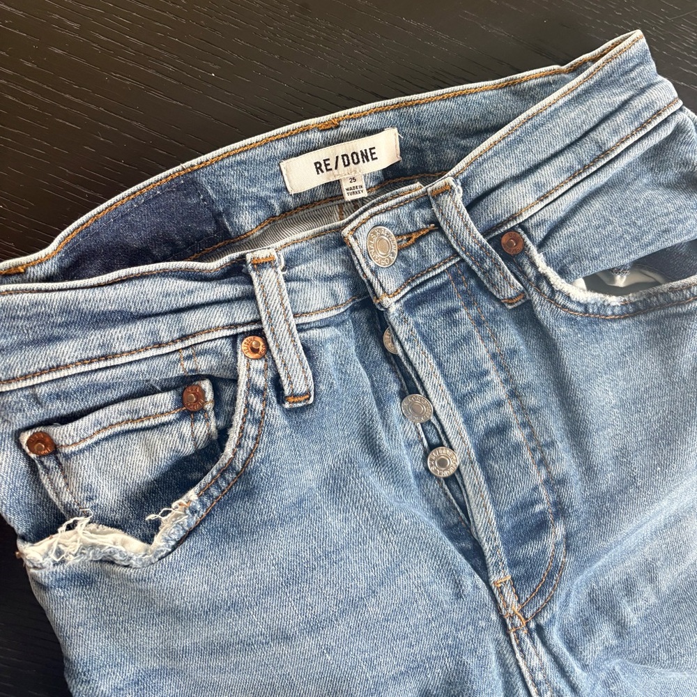 Re/Done Light Blue Ankle & Cropped Jeans